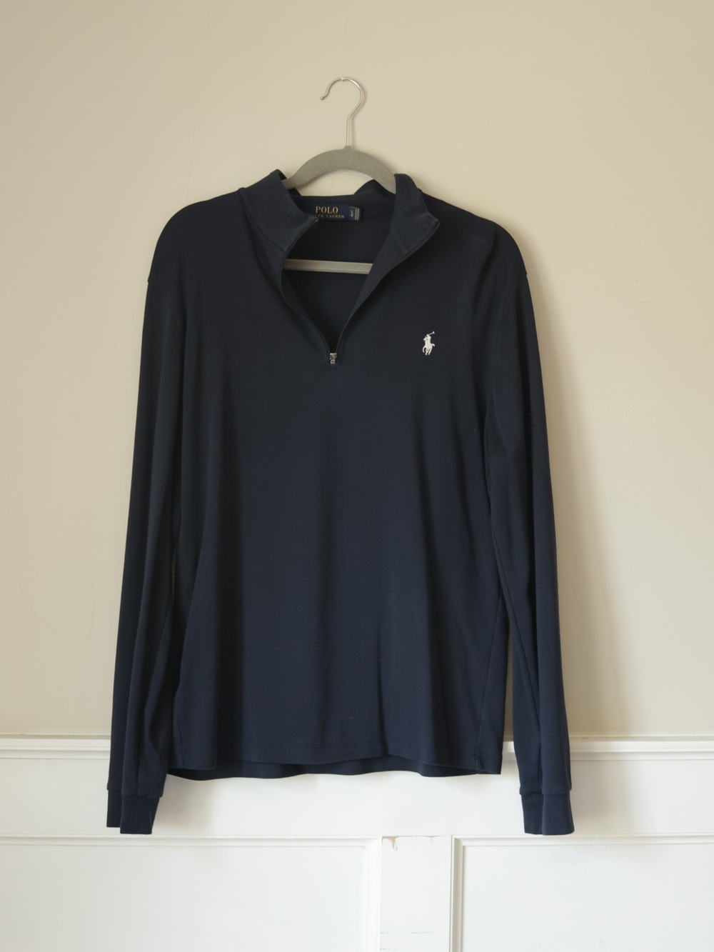 Ralph Lauren Navy Long-Sleeve Quarter-Zip Polo